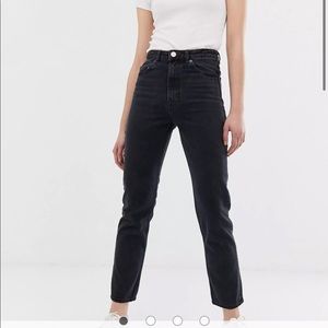 ASOS DESIGN Tall Recycled Florence authentic straight leg jeans in washed black